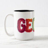 クロシェのパタ鮮やかーンのGEORGE名 ツートーンマグカップ (左)