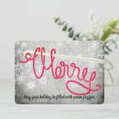 クロシェのフックのループ糸メリークリスマスカード シーズンカード (スタンド正面)