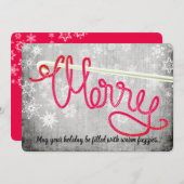 クロシェのフックのループ糸メリークリスマスカード シーズンカード (正面/裏面)