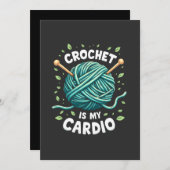 クロシェは私のカーディオ裁縫糸フィットネス サンキューカード (正面/裏面)