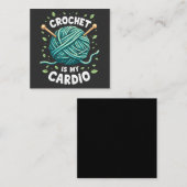 クロシェは私のカーディオ裁縫糸フィットネス スクエア名刺 (正面/裏面)