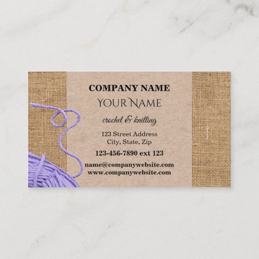 クロシェカラフルと編み物ウール名刺 名刺 (裏面)