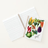 クロシェカラフルベジタブルマッシュルームのコラージュ名 ノートブック (内部)