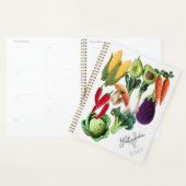 クロシェカラフルベジタブルマッシュルームのコラージュ名 プランナー手帳 (ディスプレー)