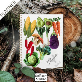 クロシェカラフルベジタブルマッシュルームのコラージュ名 プランナー手帳