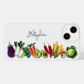 クロシェカラフルベジタブルマッシュルームのコラージュ名 Case-Mate iPhoneケース (裏面 (横))