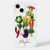 クロシェカラフルベジタブルマッシュルームのコラージュ名 Case-Mate iPhoneケース (裏面)