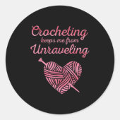 クロシェクールト恋人デザイン女子男性へクロシェ ラウンドシール (正面)