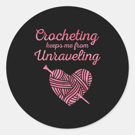 クロシェクールト恋人デザイン女子男性へクロシェ ラウンドシール (正面)