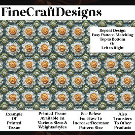 クロシェデイジーグラニー正方形パターンBN8デクページ 薄葉紙