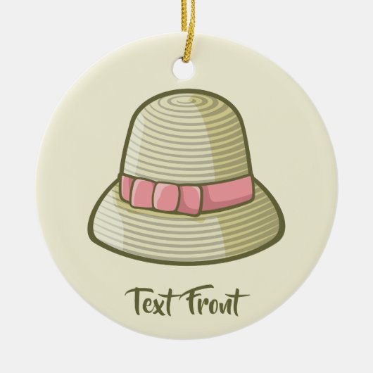 クロシェハットイエロー セラミックオーナメント (正面)