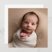 クロシェパーソナライズされた新生児カード。新生児女の子。 (正面/裏面)