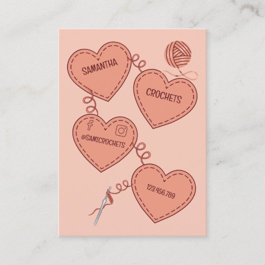 クロシェプロフェッショナル編み物手作り 名刺 (正面)