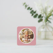 クロシェ女性用キッチンピンクありがとう スクエア名刺 (スタンド正面)