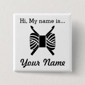 クロシェ工芸パーティー名タグ 缶バッジ (正面)