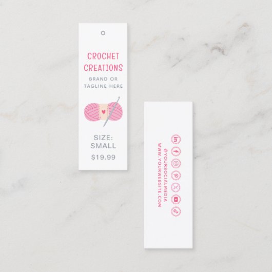 クロシェ服ラベルスモールビジネスプライスラベル コーリングカード (正面/裏面)