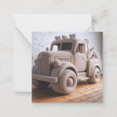 クロシェ牽引トラックのグリーティングカード ノートカード (正面)
