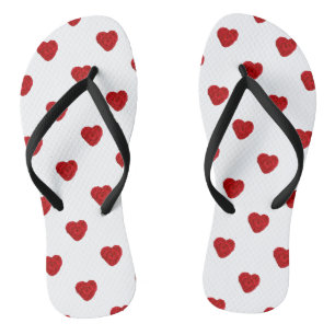 クロシェ糸ハート手作り工芸品スモール ビーチサンダル