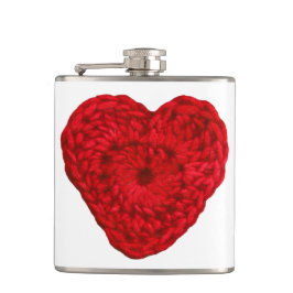 クロシェ糸ハート手作り フラスク