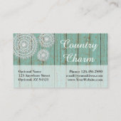 クロシェ素朴ットドイリーオンターコイズファームハウスウッド 名刺 (裏面)