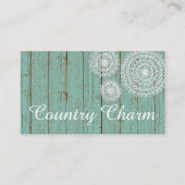 クロシェ素朴ットドイリーオンターコイズファームハウスウッド 名刺 (正面)