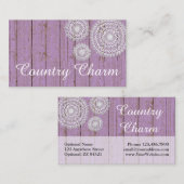 クロシェ素朴ドイリーオンパープルファームハウスウッド 名刺 (正面/裏面)