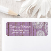 クロシェ素朴ドイリーパープルウッド差出人住所 ラベル (インサイチュ)