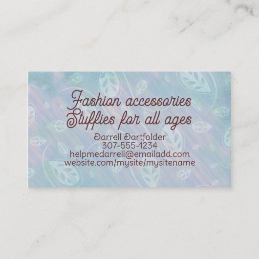 クロシェ編み物ハンドスパン糸フェアリー小妖精や小人女 名刺 (裏面)