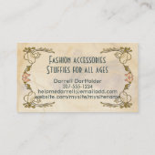 クロシェ編み物ハンドスパン糸フェアリー小妖精や小人女 名刺 (裏面)