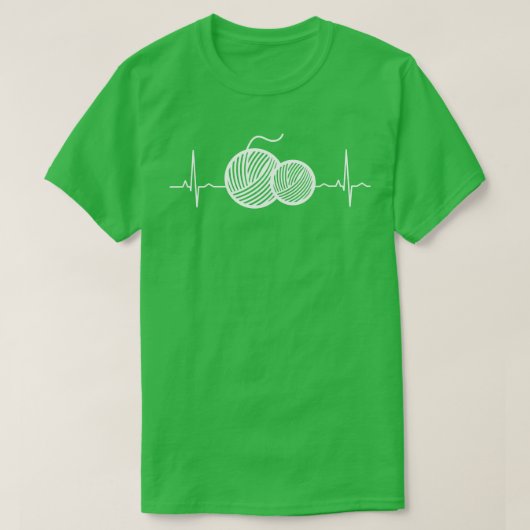 クロシェ編み糸のハートビート Tシャツ (デザイン正面)