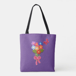 クロシェ花蝶と弓 トートバッグ