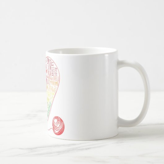 クロシェ語マグ（色） コーヒーマグカップ (右)