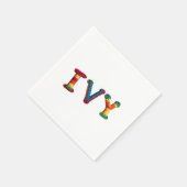 クロシェ鮮やかト模様のアイビー名 スタンダードカクテルナプキン (角)