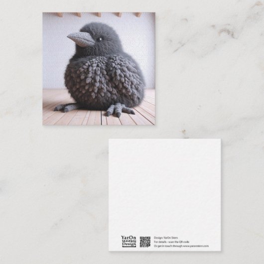 クロシェ・カラス・グリーティング・カード ノートカード (正面/裏面)