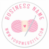 クロシェCrocheting Websiteカスタムビジネス名 シール (正面)