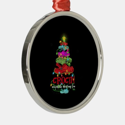 クロシンのまわりにザクリスマスツリーギフト メタルオーナメント (右)