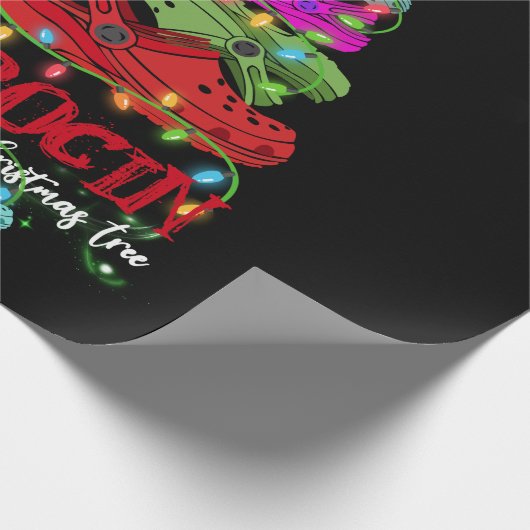 クロシンのまわりにザクリスマスツリーギフト ラッピングペーパー (角)