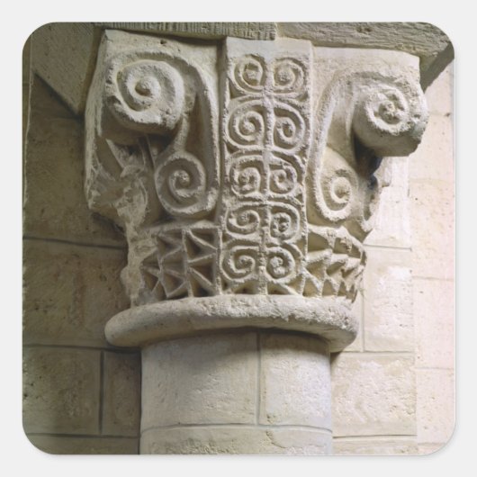 クロジ飾アとらせん状の彫り柱 スクエアシール (正面)