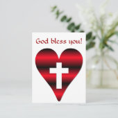 クロスおよびハート#3 (クロス内側赤いハート) ポストカード (スタンド正面)