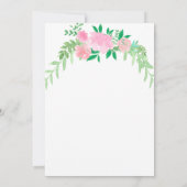 クロスかわいらしファースト聖餐式のピンクのフローラ 招待状 (裏面)