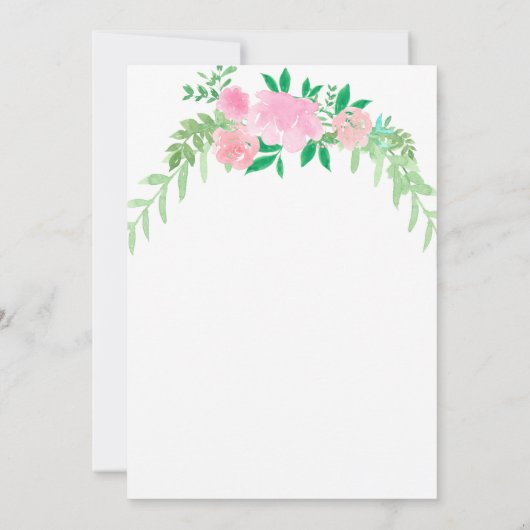 クロスかわいらしファースト聖餐式のピンクのフローラ 招待状 (裏面)