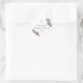 クロスかわいらし確認付き紫フローラ ラウンドシール (バッグ)