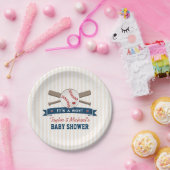 クロスこうもり野球ベビーシャワー ペーパープレート (パーティー)