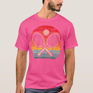 クロスしたテニスラケット スポーツ好き Tシャツ