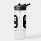 クロスしたパデルラケット名前をカスタムするウォーターボトル ウォーターボトル (左面)