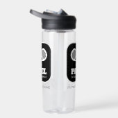 クロスしたパデルラケット名前をカスタムするウォーターボトル ウォーターボトル (右面)