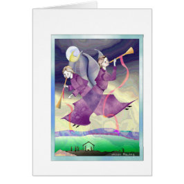 クロスした天使のクリスマスホリデーグリーティングカード