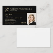 クロスした実在鍵不動産業者の写真事業の追加 名刺 (正面/裏面)