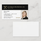 クロスした実在鍵不動産業者の写真事業の追加 名刺 (正面/裏面)