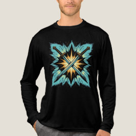クロスした幻想的な発光エネルギーの矢 – ダイナミック トライブレンドTシャツ
